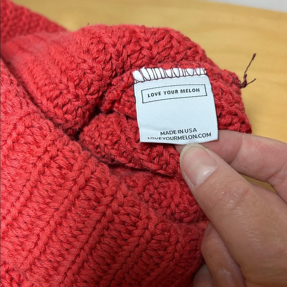 Love Your Melon Coral Red Beanie USA